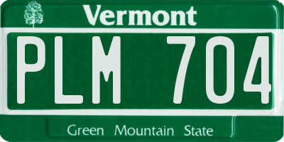 VT license plate PLM704