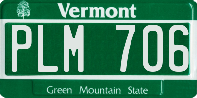 VT license plate PLM706