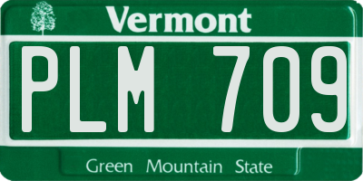 VT license plate PLM709