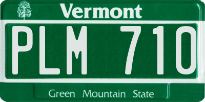 VT license plate PLM710