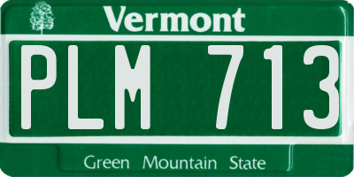 VT license plate PLM713