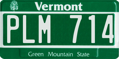 VT license plate PLM714