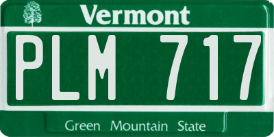 VT license plate PLM717