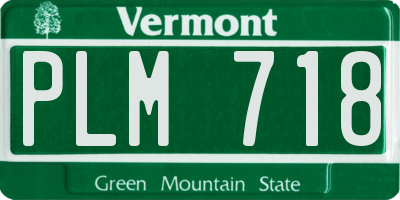 VT license plate PLM718