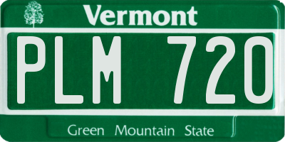 VT license plate PLM720