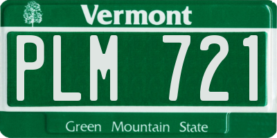 VT license plate PLM721