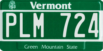 VT license plate PLM724