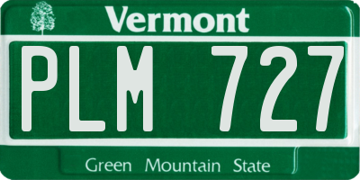 VT license plate PLM727