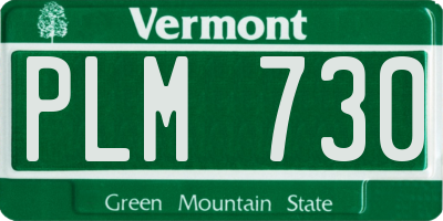VT license plate PLM730