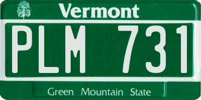 VT license plate PLM731
