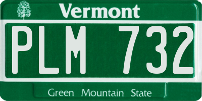 VT license plate PLM732