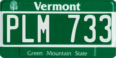 VT license plate PLM733
