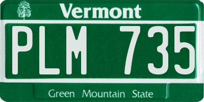 VT license plate PLM735