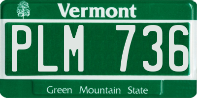 VT license plate PLM736