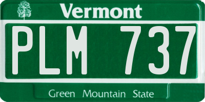 VT license plate PLM737
