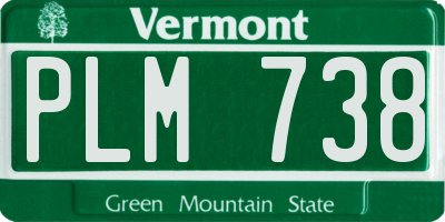 VT license plate PLM738