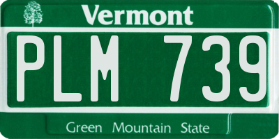 VT license plate PLM739