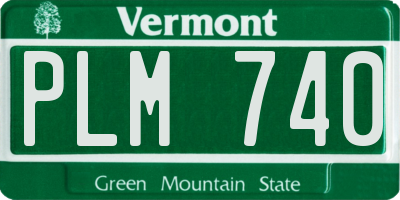 VT license plate PLM740