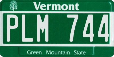 VT license plate PLM744