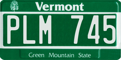 VT license plate PLM745