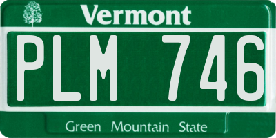VT license plate PLM746
