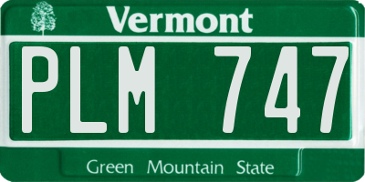 VT license plate PLM747