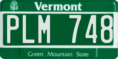 VT license plate PLM748