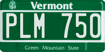 VT license plate PLM750