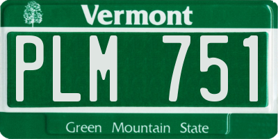 VT license plate PLM751