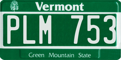 VT license plate PLM753