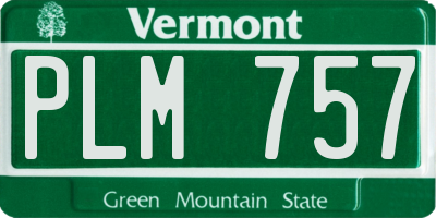 VT license plate PLM757