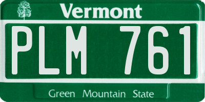 VT license plate PLM761