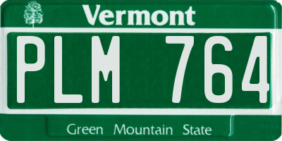 VT license plate PLM764