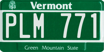 VT license plate PLM771