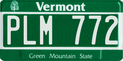 VT license plate PLM772
