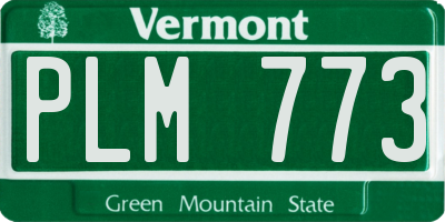 VT license plate PLM773