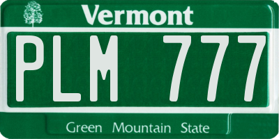VT license plate PLM777