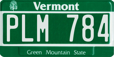 VT license plate PLM784