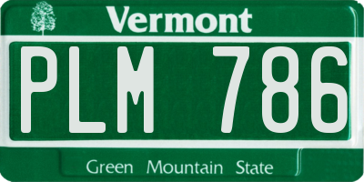 VT license plate PLM786