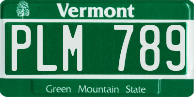 VT license plate PLM789
