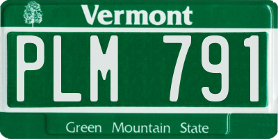 VT license plate PLM791