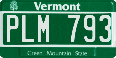 VT license plate PLM793