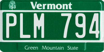 VT license plate PLM794