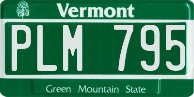 VT license plate PLM795