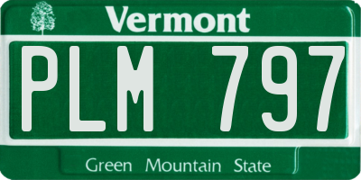 VT license plate PLM797