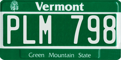VT license plate PLM798