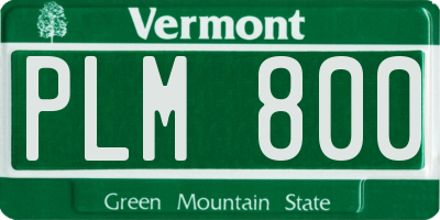 VT license plate PLM800