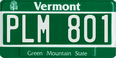 VT license plate PLM801