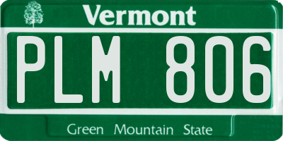 VT license plate PLM806