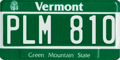 VT license plate PLM810
